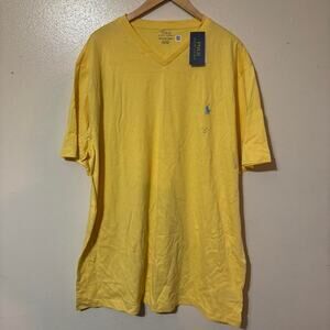 New With Tags Polo Ralph Lauren Yellow Men’s V-Neck T-Shirt Size Men’s XLT